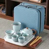 Ru kiln blue tea set F