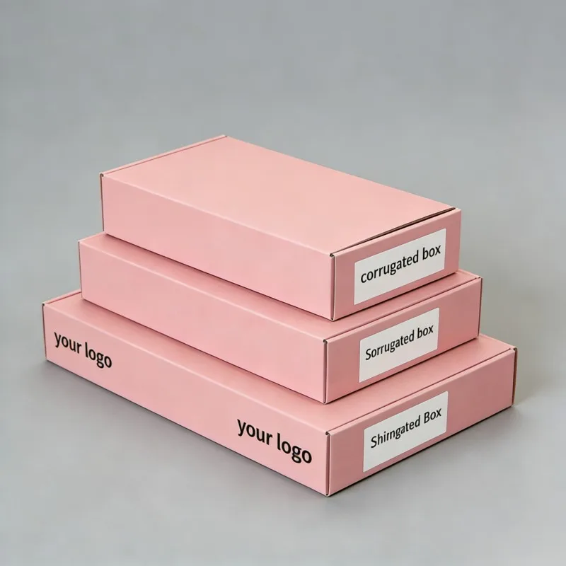 Uređene ružičaste boje štampanje za negu kože Perika Kozmetika Pakovanje folija Stamped valjani papir kutije papir poštanski sandučić za odjeću