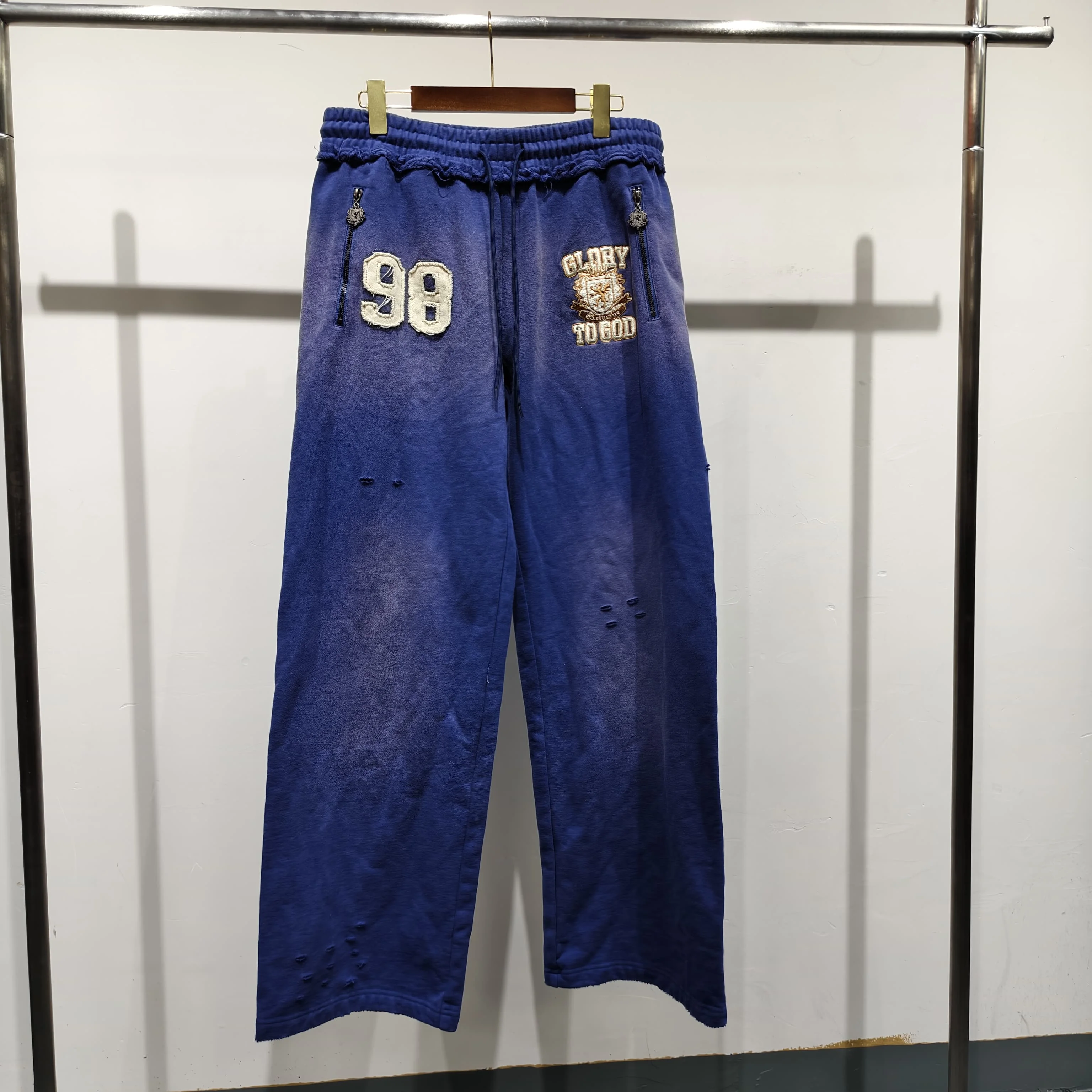 Salati Retro Y2K Street Hip Hop Elastic Waist Zip Solid Color Casual Sports Pants gallery 7