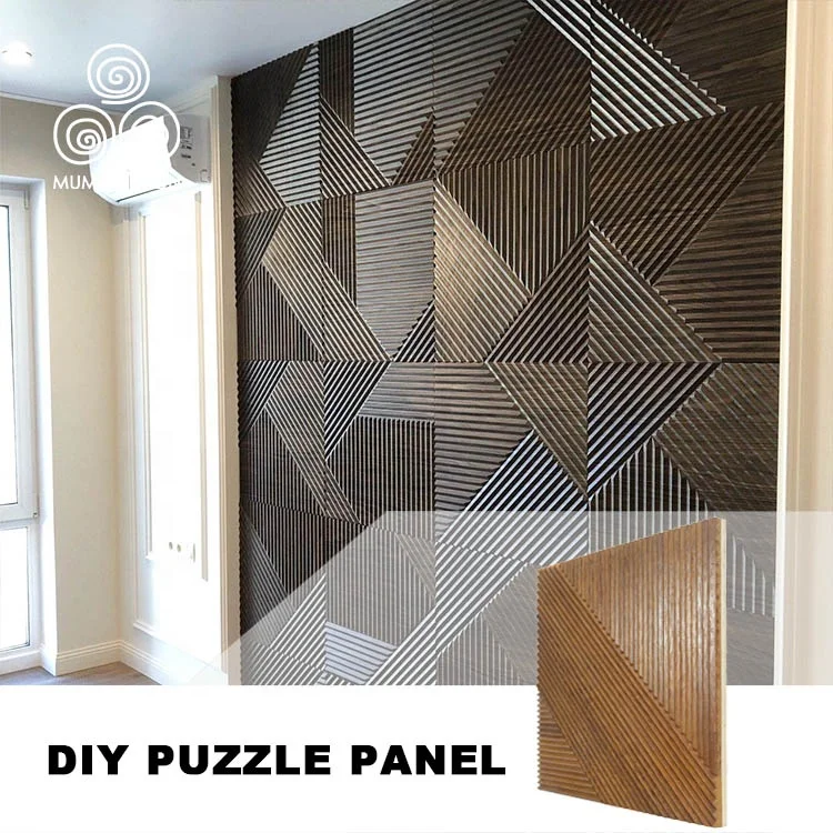 MUMU 3D Models Vintage Design Decorative Thailand Vertical Carved Home Theatre Solid Wood Wall Panel
