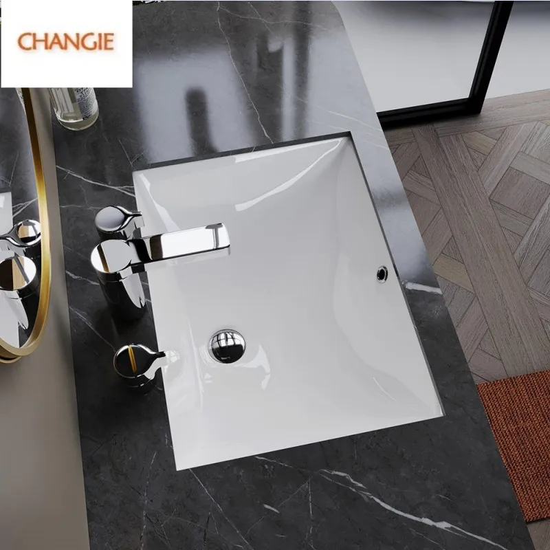 Standard Height Many Sizes White Ceramic Under Mount Wash Basin for Bathroom Vanity Top