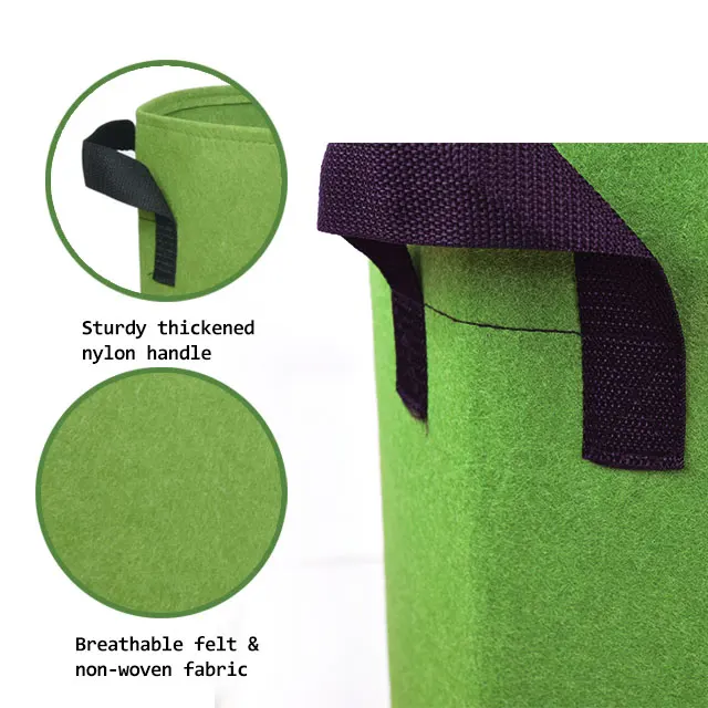 
 Зеленая фабрика объемом от 1 до 100 галлонов, оптовая продажа, биоразлагаемый фетровый пакет для выращивания растений  