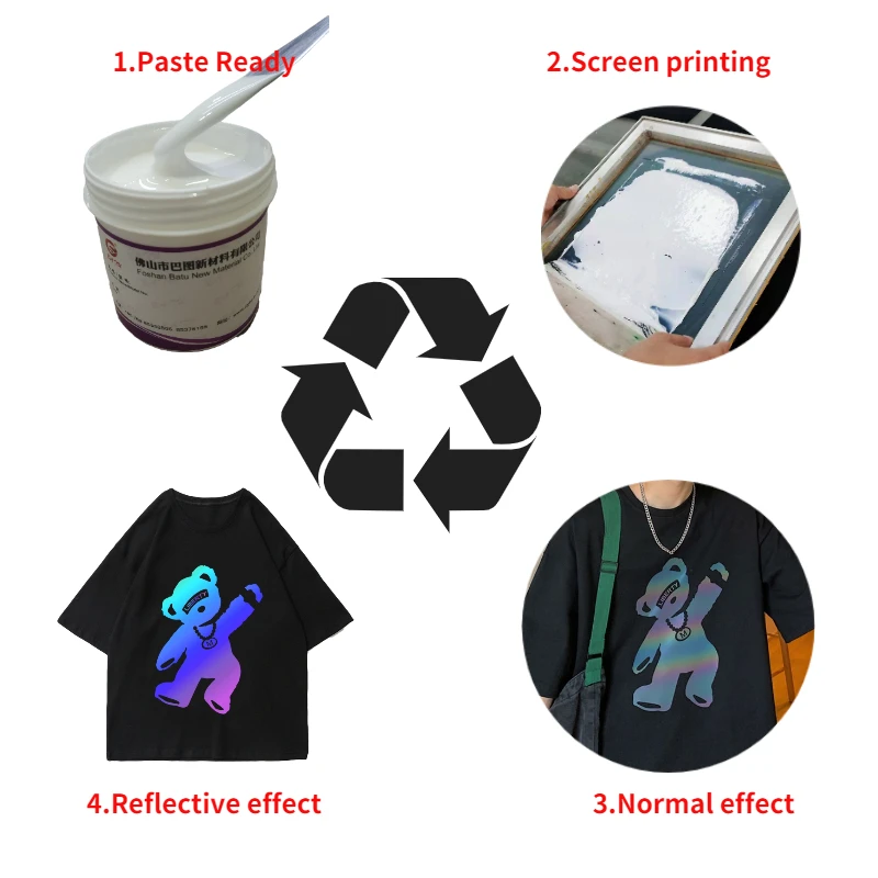 Night Reflection Ink Reflective Ink Screen Printing T Shirts