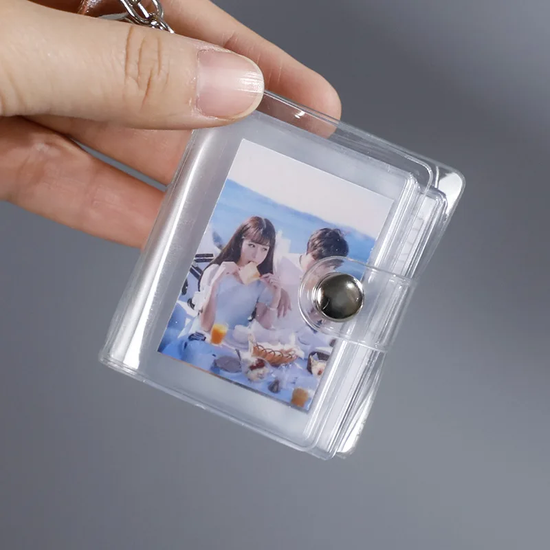 16 Mini Photo Album Keychain Small Instant Picture Albums Pendant ID Photo  Storage Interstitial Pocket Keyring