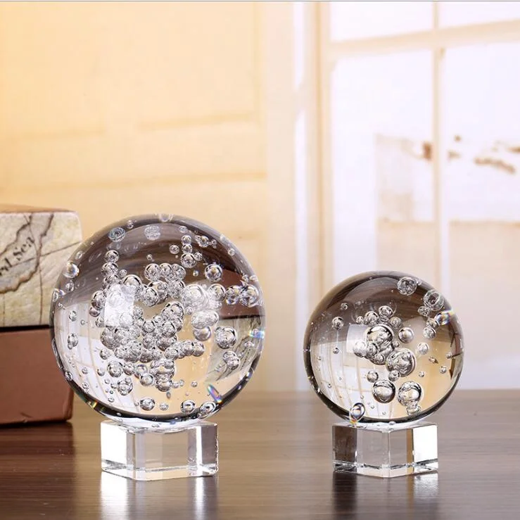 Clear Glass Bubble Ball Decor - Fengshui Crystal Sphere