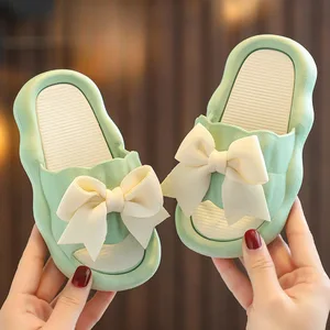Designer Fashion Children's Summer Outside Cute Bow Non-Slip Soft Bottom Kid Girl Slippers Indoor Home