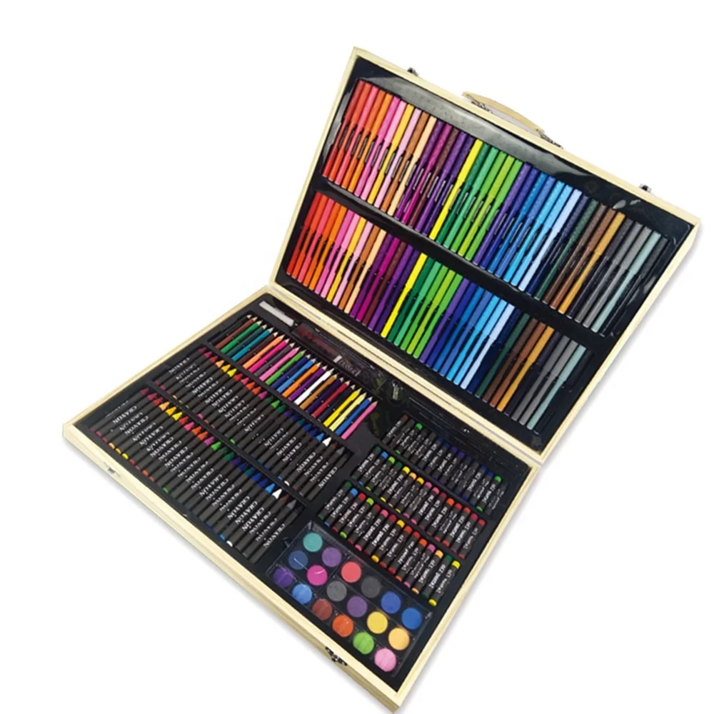 258 pcs套装儿童绘画套装画图工具刷初级水彩笔艺术文具学习用品