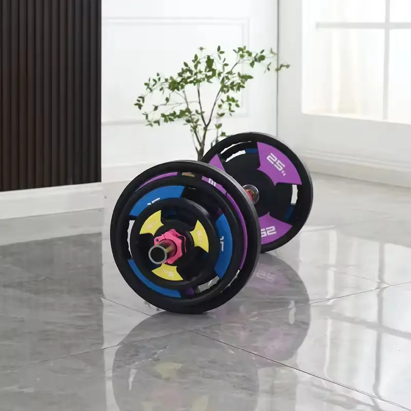 PVC Barbell Plates in use