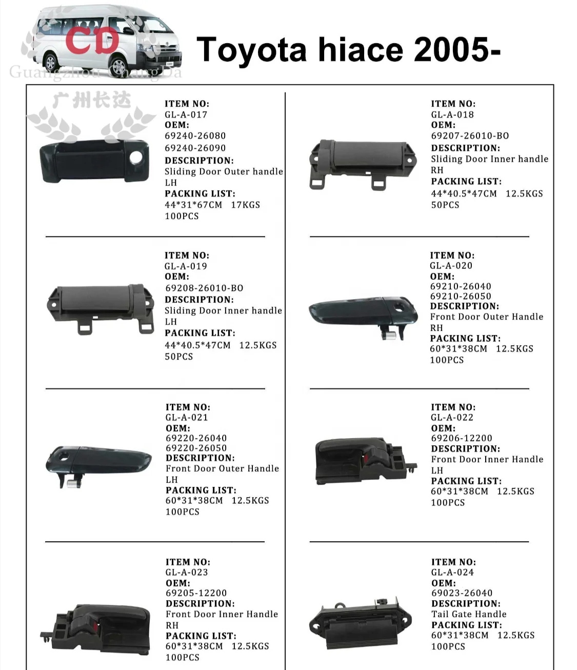 FOR Toyota Hiace 2005 Model - Later Stage Sliding Door Roller - Middle 68380-26030 RHD  Middle Pulley Middle Door Bearing