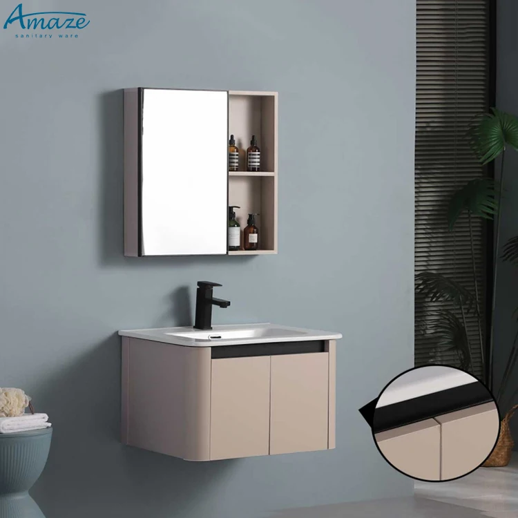 Wholesale high quality modern bathroom mirror cabinet furniture wall hung bathroom vanity with sink factory