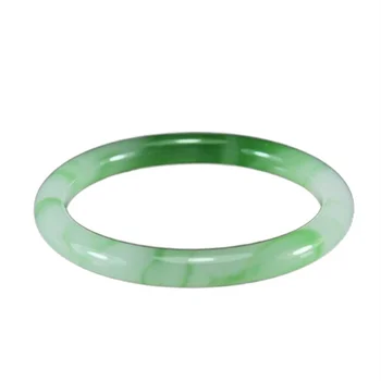 Burma jadeite jade green jade thin bracelet bangle gemstone white and green thin jade Bracelet Bangles