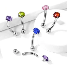 30Pcs/set Surgical Steel Silver Eyebrow Piercing Jewelry Internally Threaded Eyebrow Rings 16g Vertical Labret Lip Jewelry