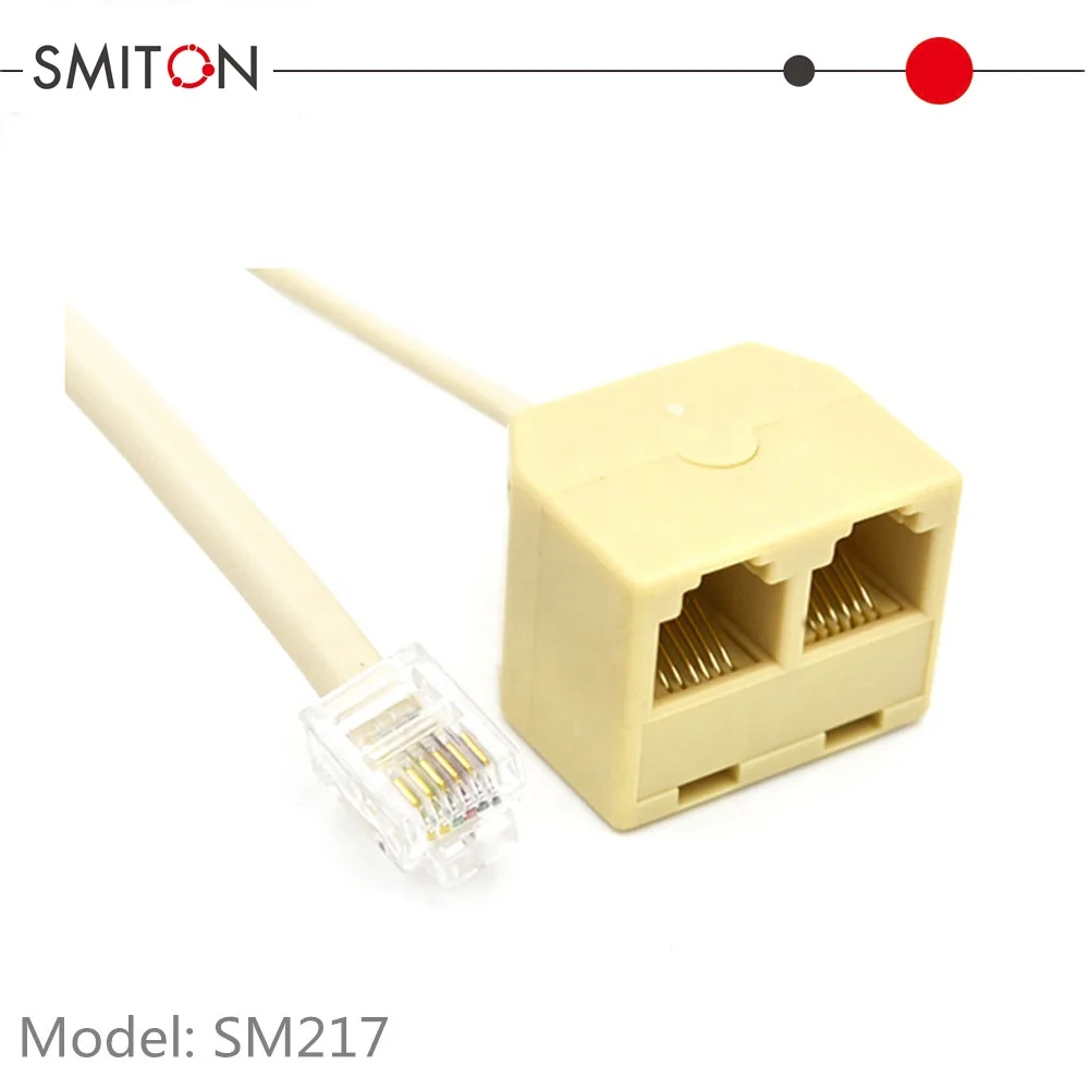 6P6C ADSL Splitter 2 Way Phone Splitter  RJ12 Telephone Splitter