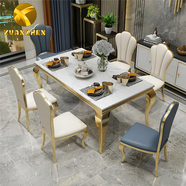 Home furniture dining table set luxury marble top dining table dining room table DT002