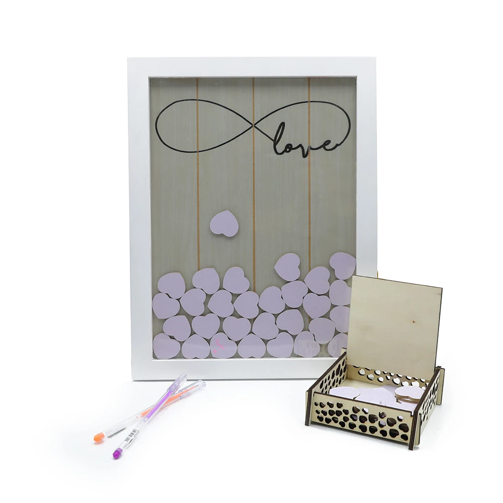 Свадебная Гостевая книга с 100 деревянными сердечками