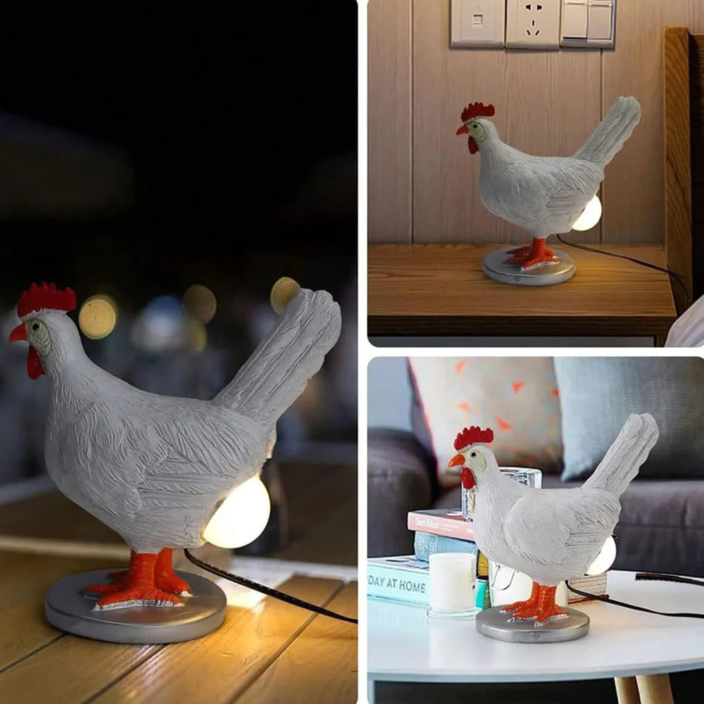 3d Chicken Egg Lamp,Lifelike Resin Chicken Egg Night Light Egg Laying