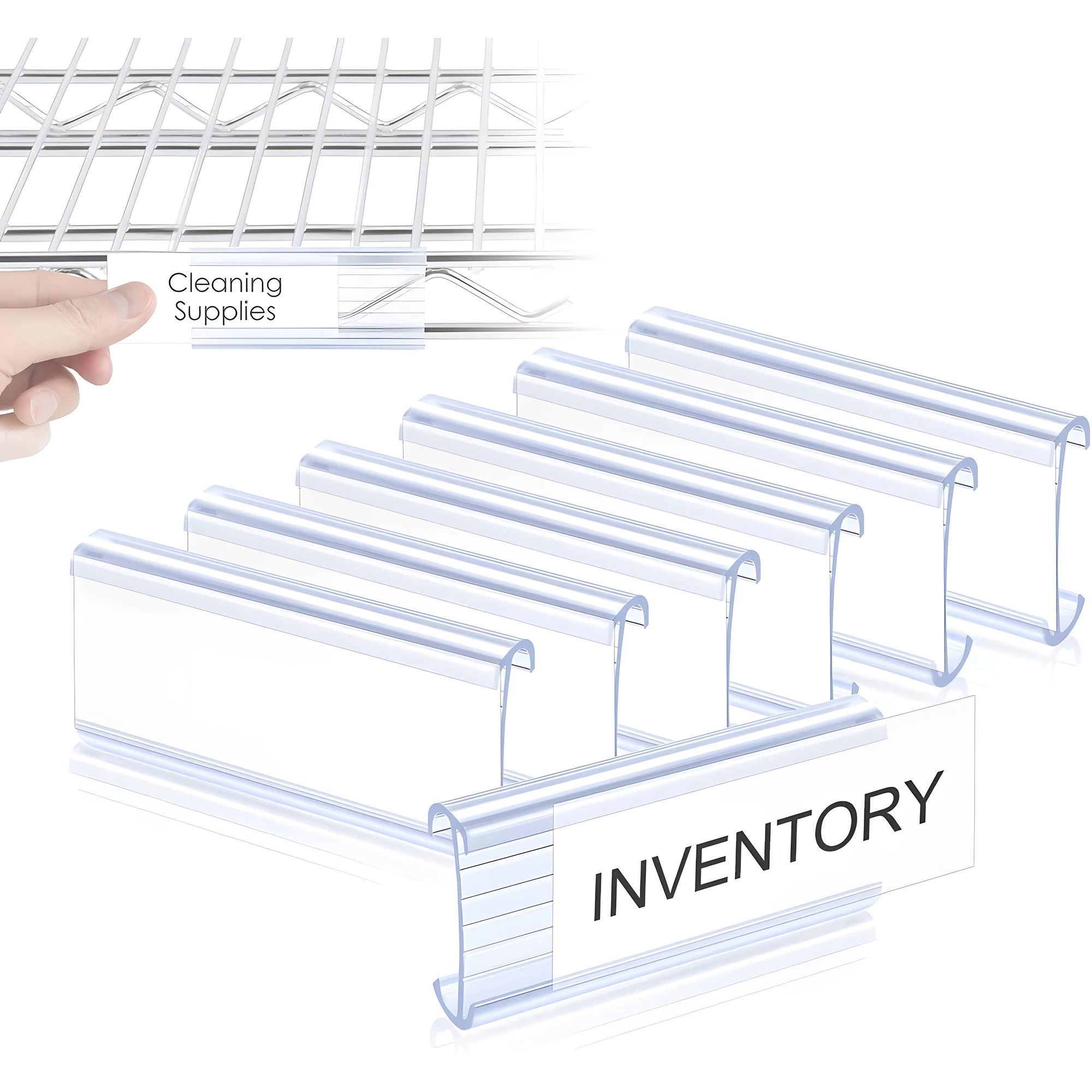 Plastic Label Holders for Metal Racks and Shelves With Protective Films Data Strip Price Holder for Shelves