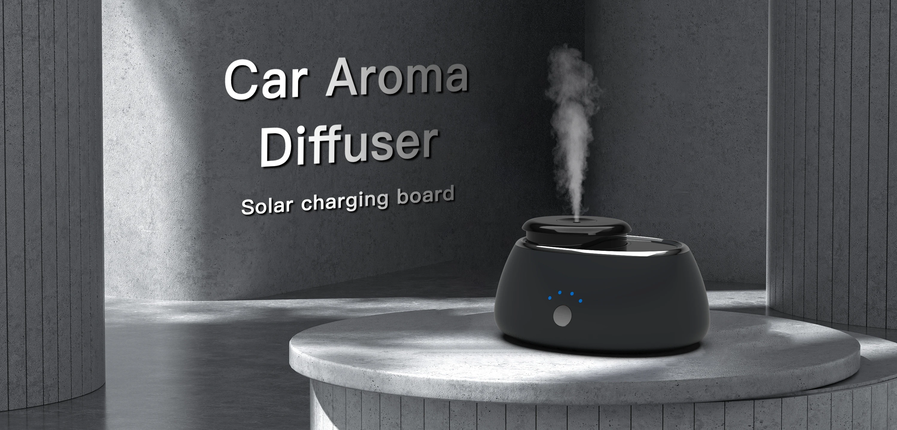 Car Diffuser Essential Oil Solar Perfume Air Machine Glass Bottle Scent Nebulizer Rechargeable Mini Essential Oil Diffuser