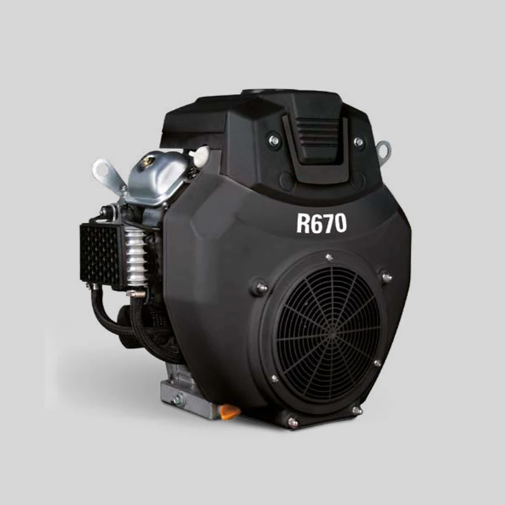 High Performance Small Horizontal Shaft Gasoline Mower Engine / 27HP 22HP 20HP 670cc Two Cylinder V Twin Horizontal Shaft Engine