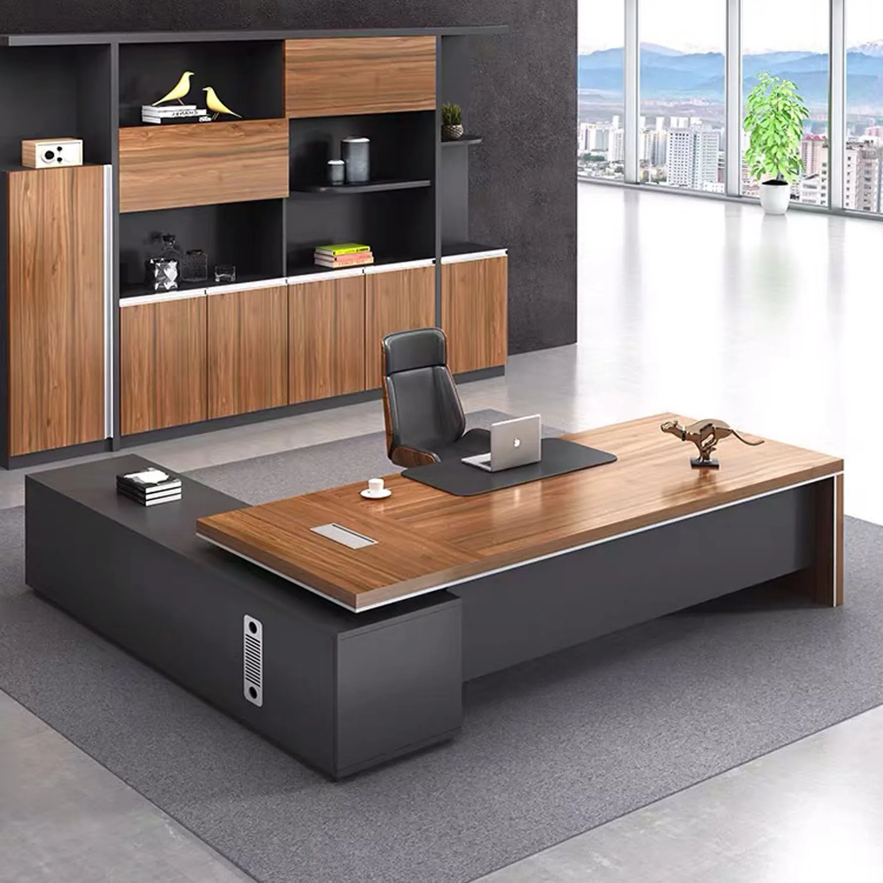 Modern Boss Office Desk Factory Director Buro tisch Executive L formiger Schreibtisch