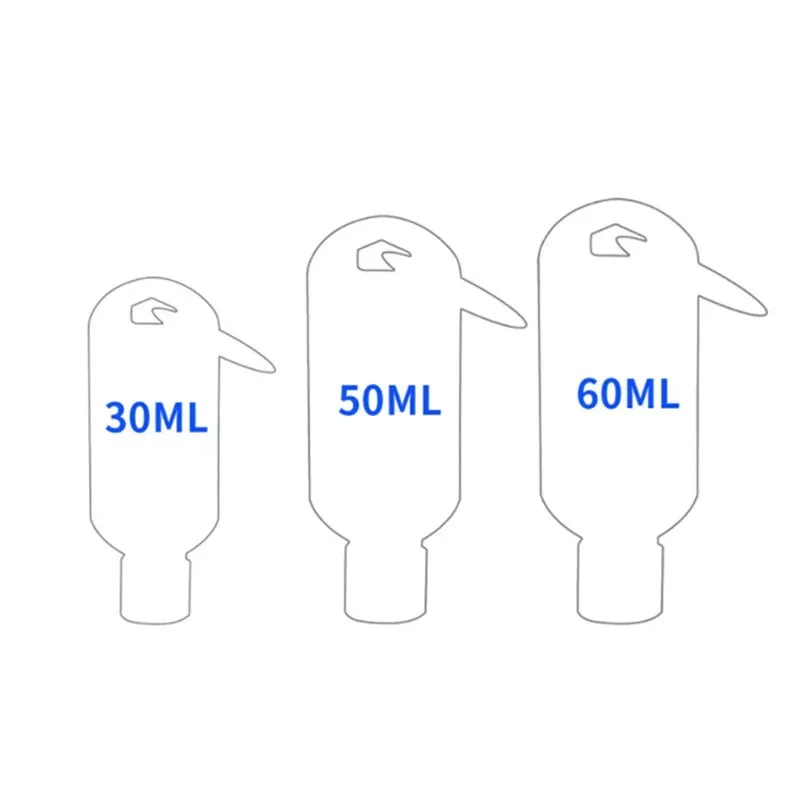 Wholesale 30ml 50ml 60ml Transparent Plastic Hand Sanitizer Bottle With Hook