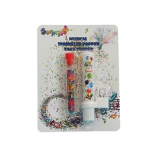 Music surprise automatically sprays colorful candies happy birthday creative cake decoration candles