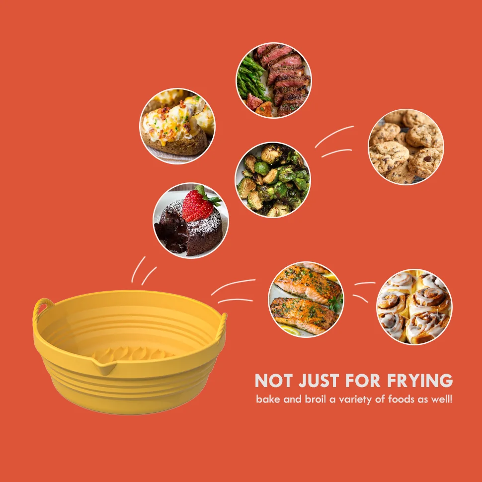 Hot Sale Easy Wash Nonstick Reusable Silicone Air Fryer Liner Pot