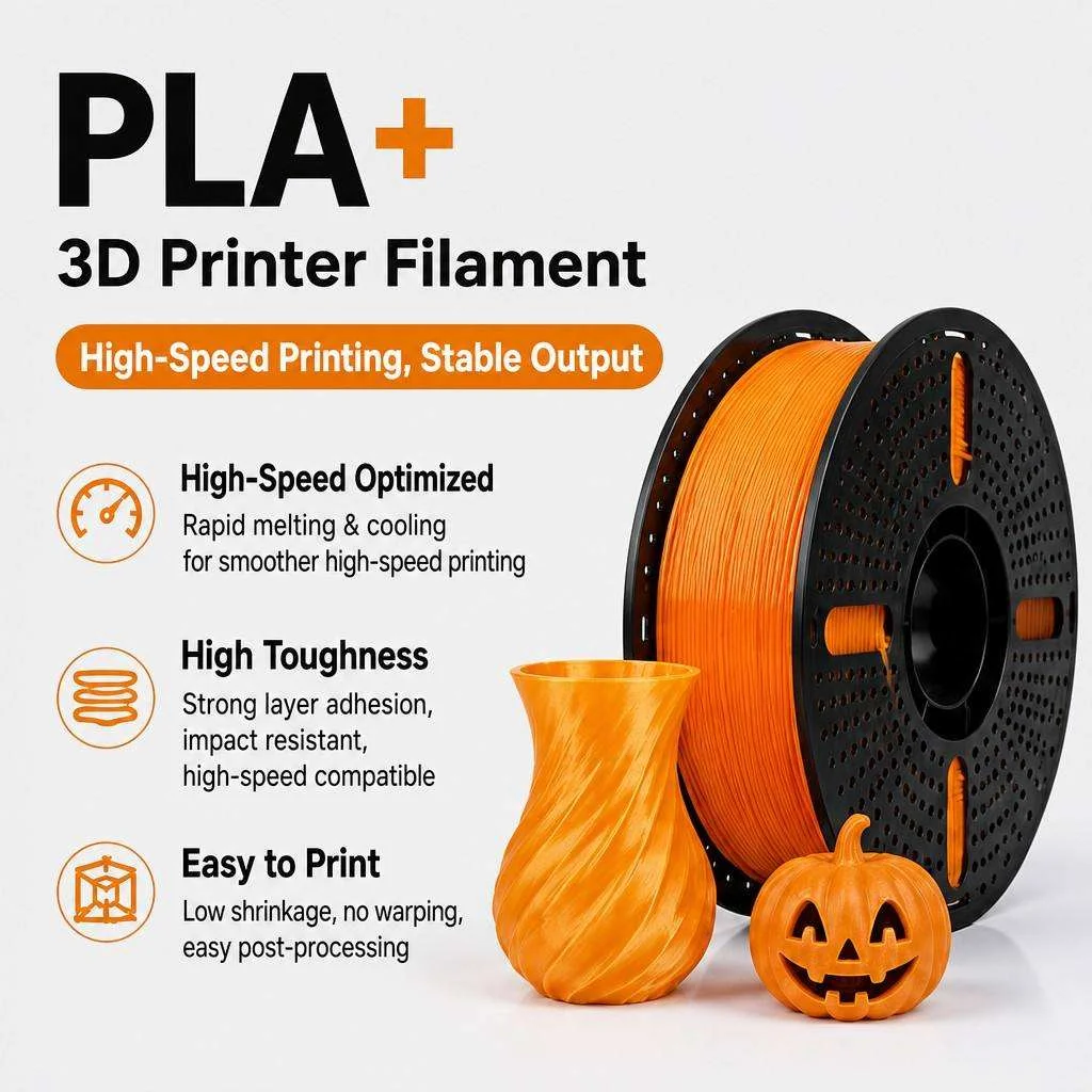 PLA Plus Filament 1.75mm High Precision Diameter Stable Extrusion No Clogging FDM PLA 3D Printer Filament Smooth Printing