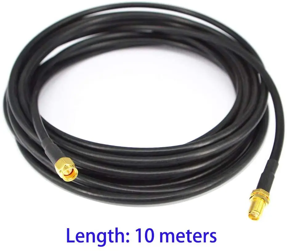 Cable coaxial RF de baja pérdida de 50 ohmios RG174 con conector SMA macho a BNC hembra para antena