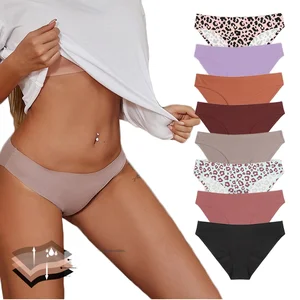 Women's Four-Layer Thin Cross-Border Leopard Print Non-Sanitary Menstrual Underwear Anti-Side Leakage Physiological Pants