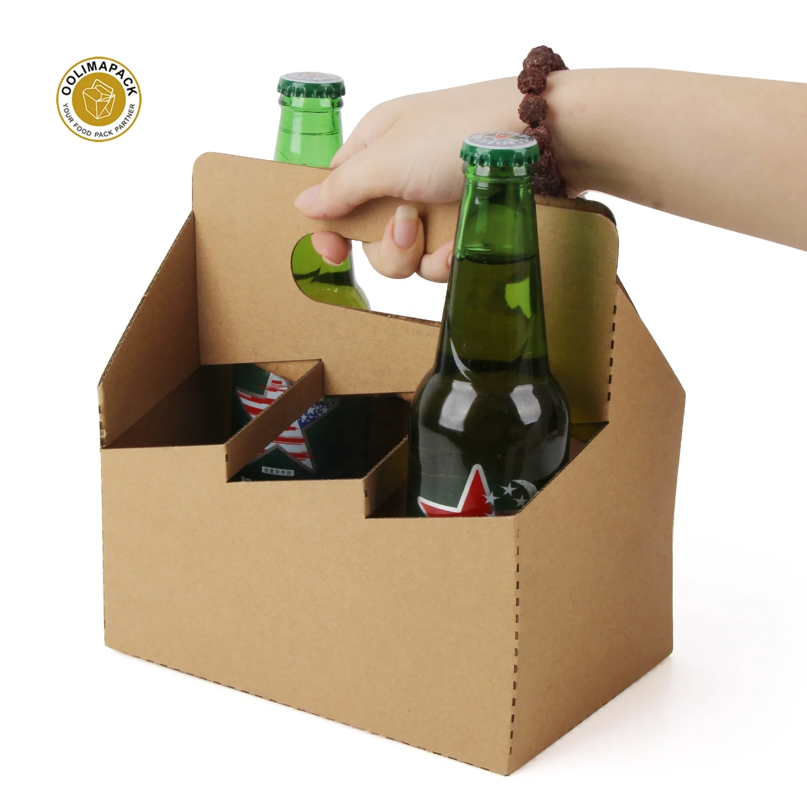 6-Pack Cardboard Bottle Holder – Fits 12-16oz Bottles, Sturdy & Recyclable, 140 Count Pack
