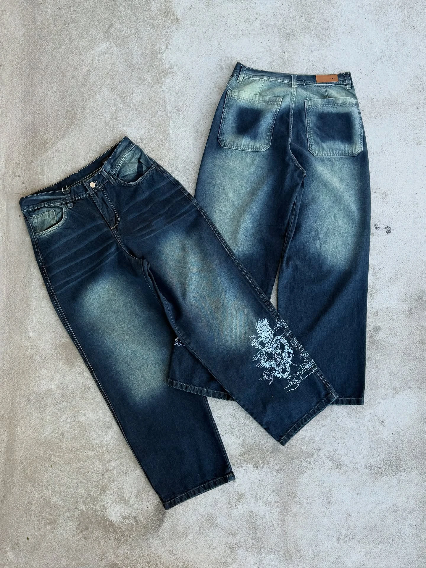 Pantaloni Larghi Pantaloni Di Jeans A Vita Alta Produttore Di Jeans Custom  Designer A Vita Alta Sciolto Oversize