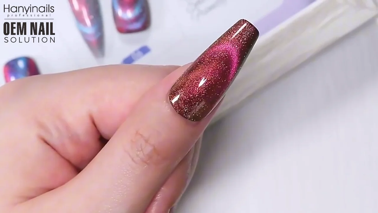 Manufacturer Hanyinails Nail Painting Uv Gel Oem 9d Reflective Cat Eye