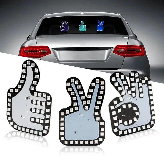 ZONGYUE auto middle finger light for car window accessories car light middle finger middle finger car light 7 colors