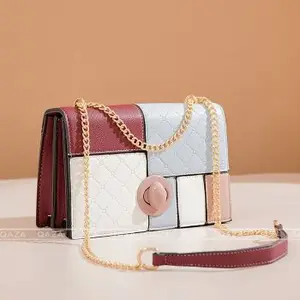 Kalanta 2023Jiali QAZA Color Stitching Women's Bags Fashion Line Ladies Bags Luxury Cheapest Price PU Leather Handbags