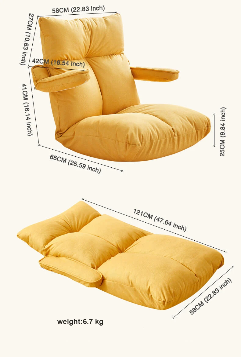 5 Position Angles Lazy Foldable Sofa Without Legs Tatami Bed Backrest