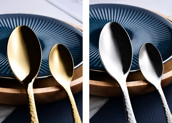 Water cube knife, fork and spoon 4 piece set