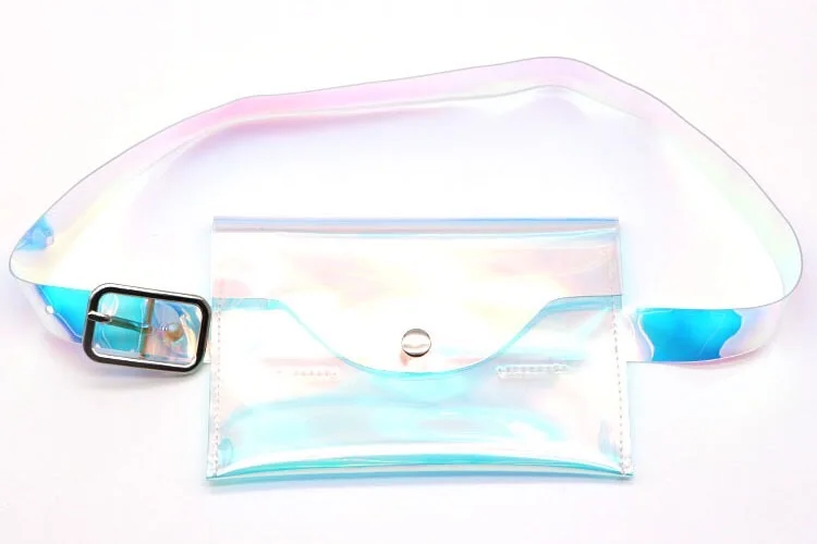 Низкая цена, горячая Распродажа 2019, голографическая прозрачная пляжная сумка из ПВХ для конфет, Пляжная поясная сумка для бега