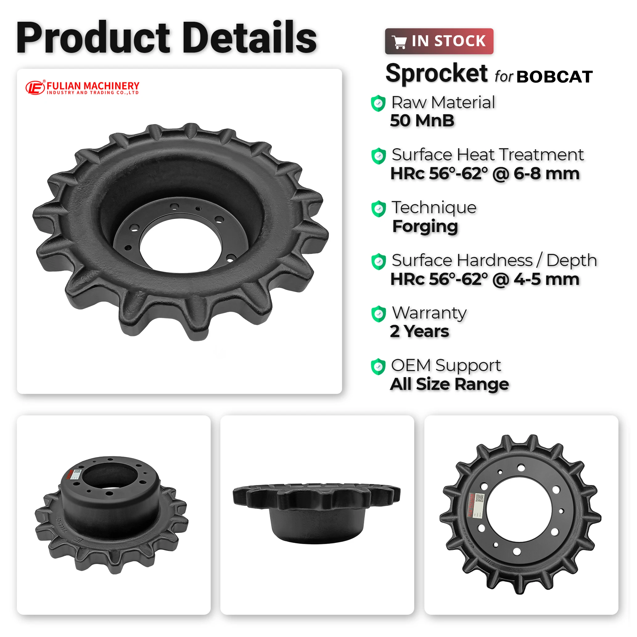 17T Steel Sprocket Fit For Bobcat T200 T250 T320 T740 T770 - Direct Fit