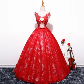 crystal designer evening flapper prom dress Red bead design evening dress
