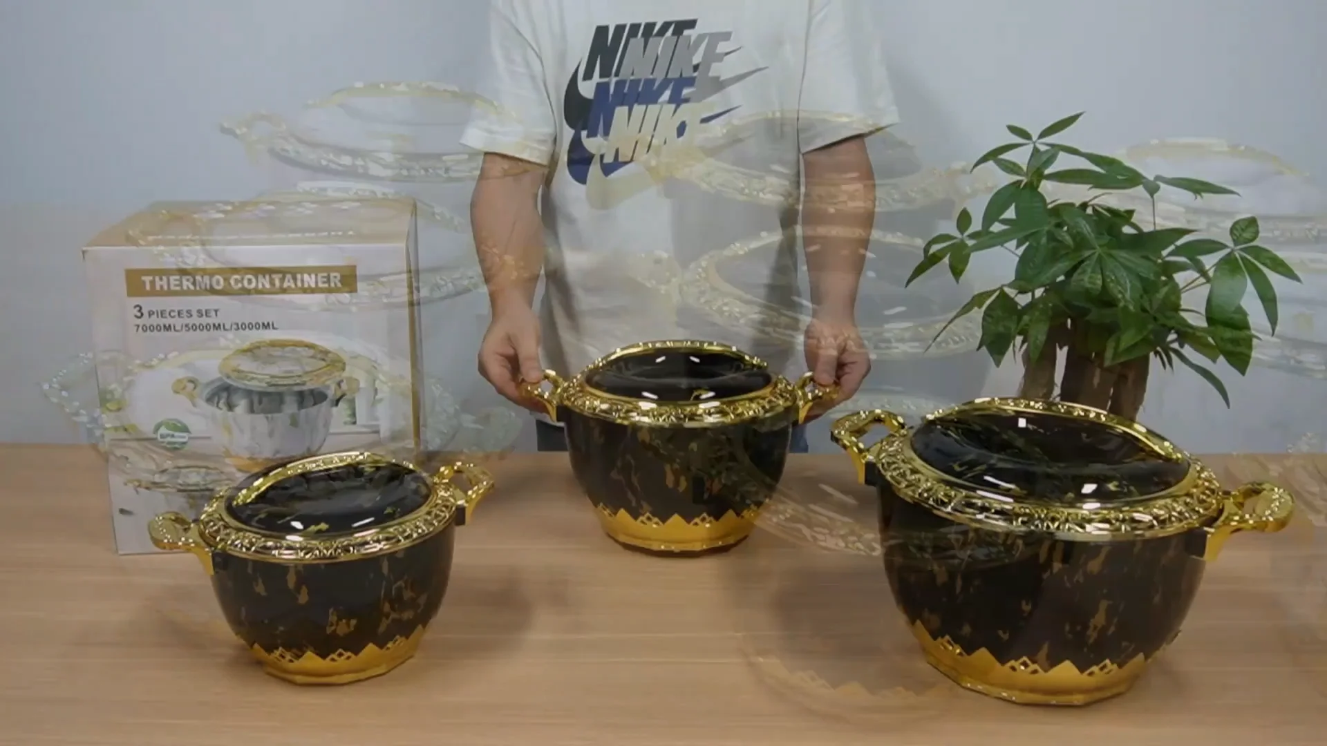 Factory Directly Sell Food Warmer Round 3l5l7l Luxury Food Warmer Set