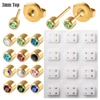 12Pairs-3mm Gold Mixed