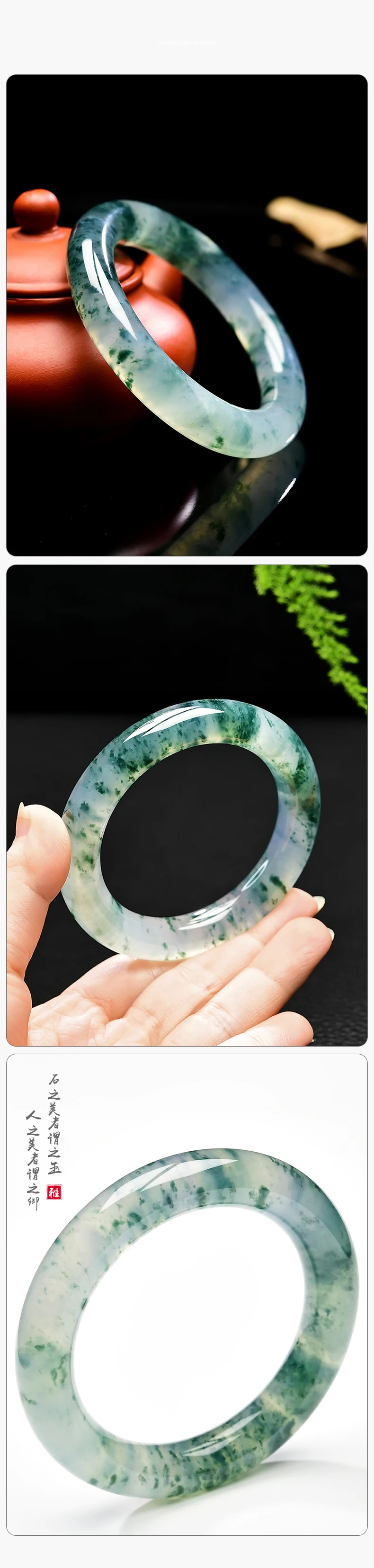 YQ373 free shipping natural emerald green Gemstone Cuff jadeite jade Bangle and bracelet jewellery