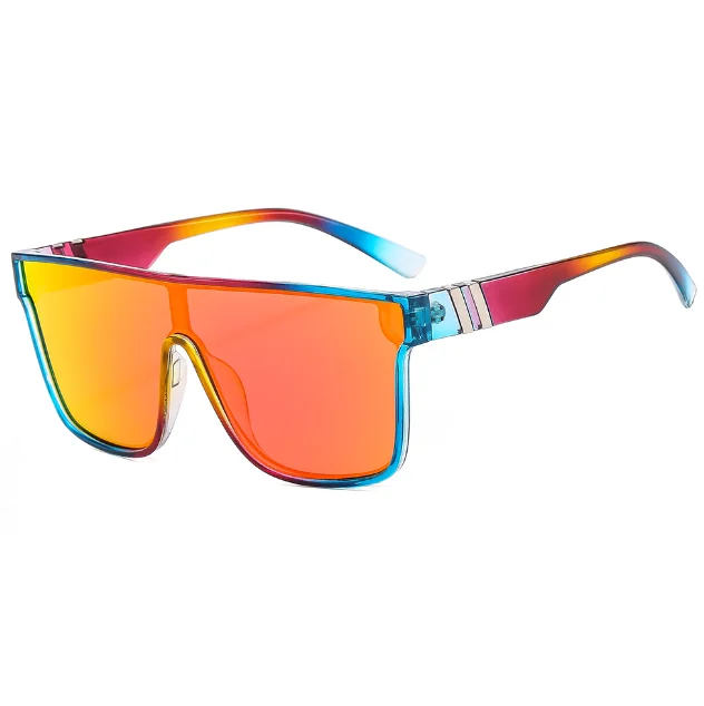 Gafas de sol originales para hombre y mujer con montura cuadrada y lentes de espejo, color rosa y azul, entrega rápida de fábrica