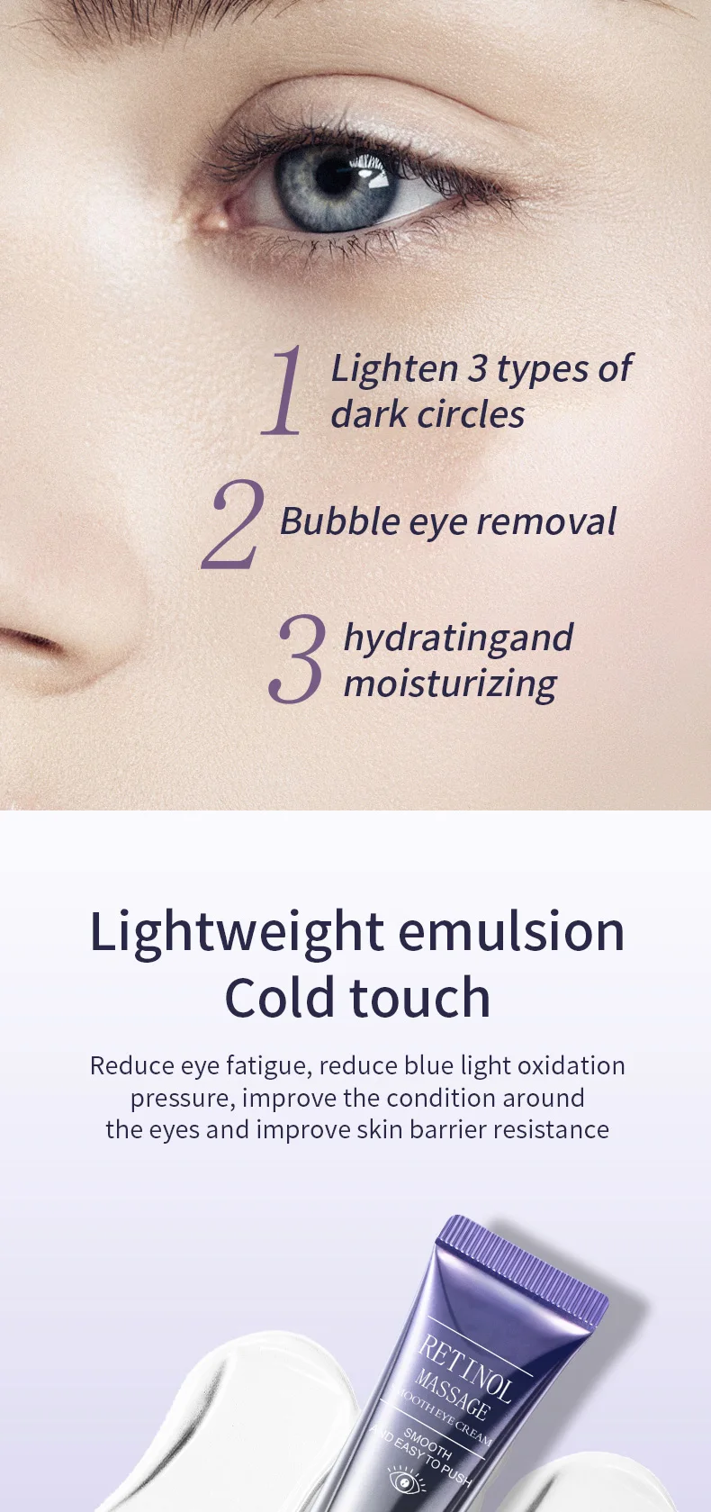 Crema de ochi cu retinol cu masaj Triple Ball 360° – anti-rid