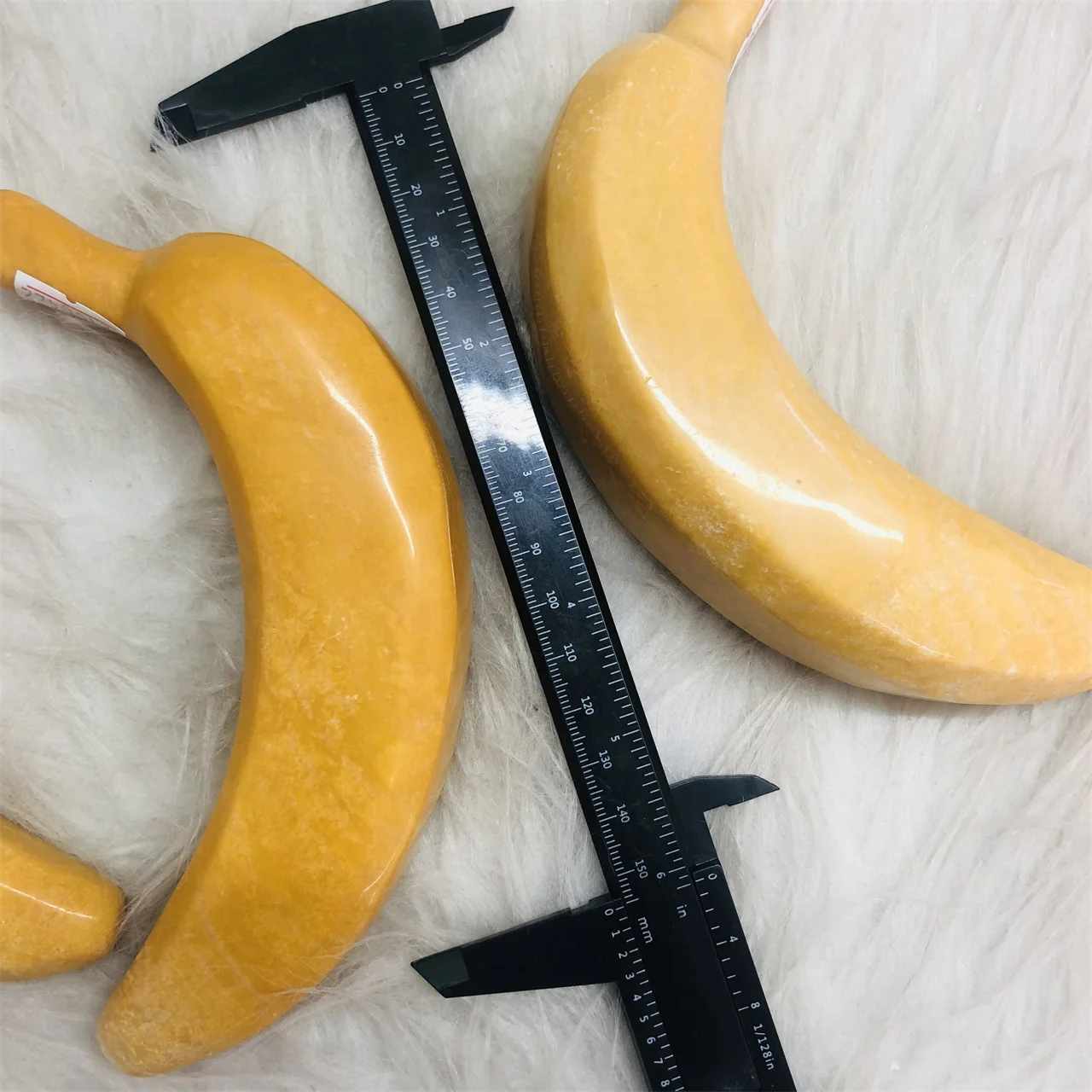 Polished Yellow Jade Banana Crystal Craft for Healing & Decor