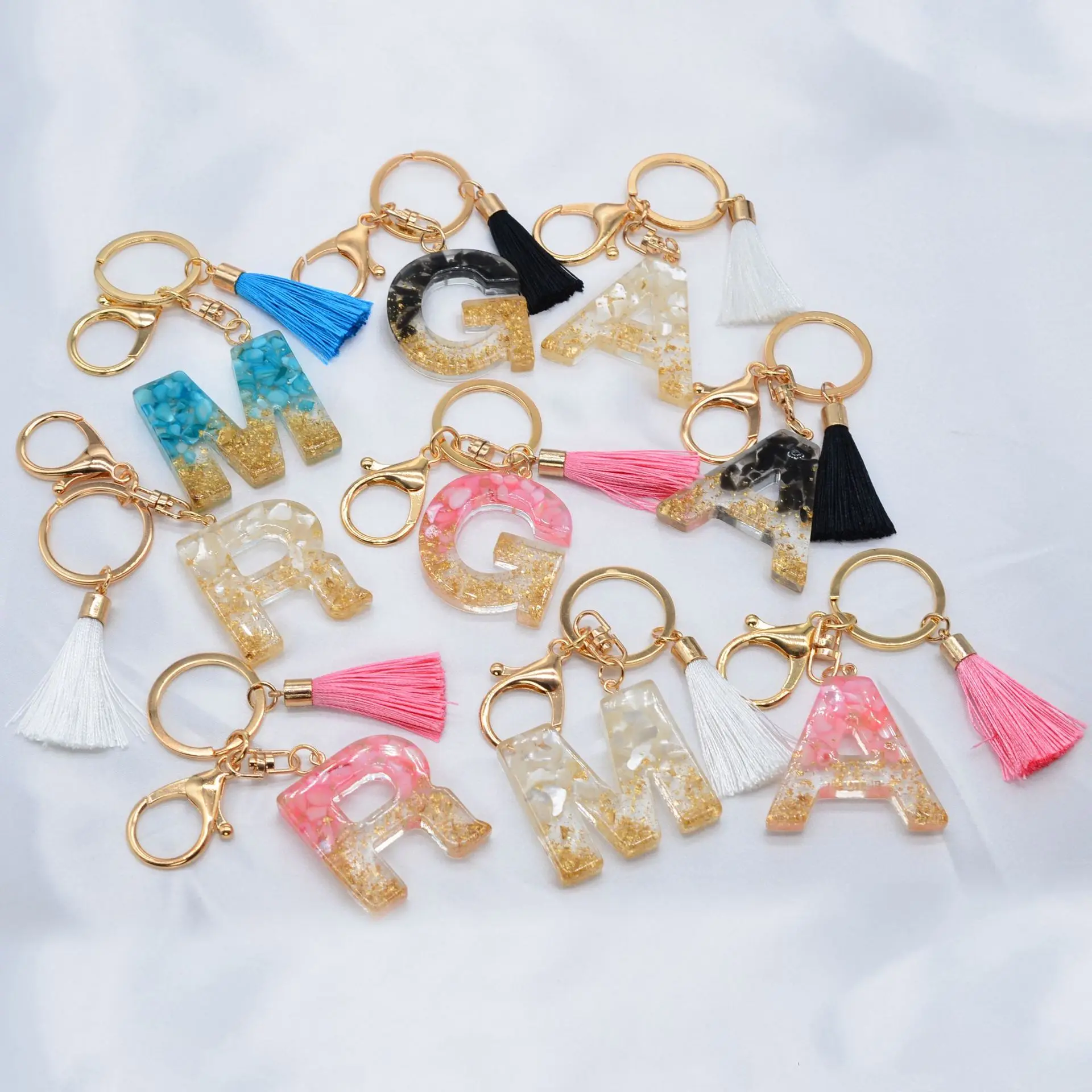 resin monogram keychains