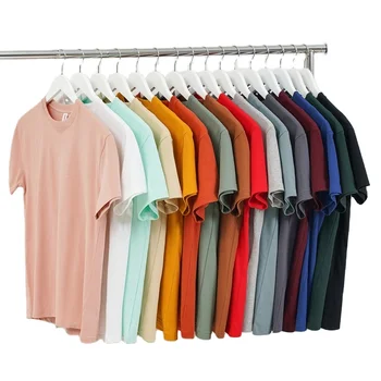 High quality cotton 12 colors printed logo plain oversize men women unisex T-shirt
