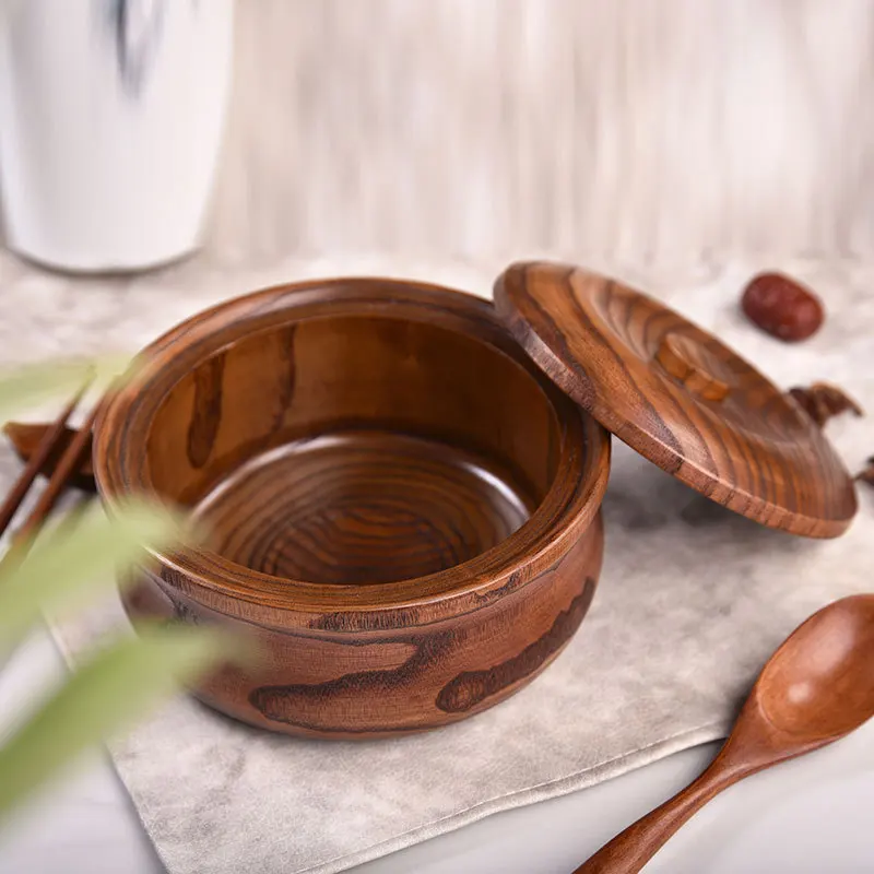 10-28cm Large Wooden Bowl Natural Acacia solid Wood Bowl Salad Bowl Wood  Tray Wooden Basin Food Mixing Bowls Fruit Bowl - AliExpress