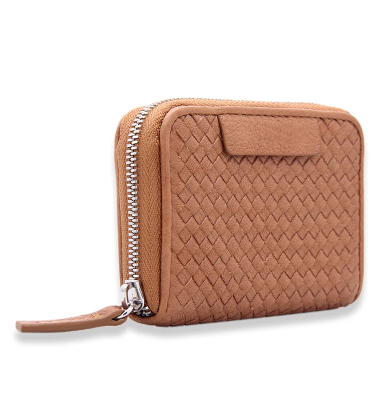 Custom Women Wallet Zipper Leather Card Holder Convenient Small Change Card Wallet
